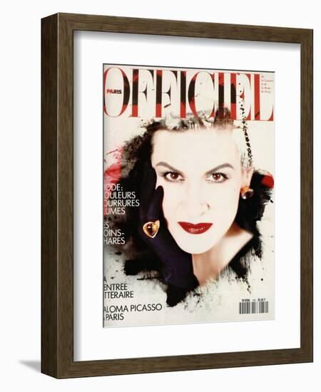 L'Officiel, March 1990 - Nathalie Bachmann-David Wooley-Framed Art Print