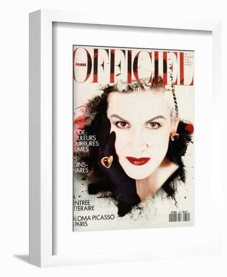 L'Officiel, March 1990 - Nathalie Bachmann-David Wooley-Framed Art Print