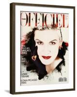 L'Officiel, March 1990 - Nathalie Bachmann-David Wooley-Framed Art Print