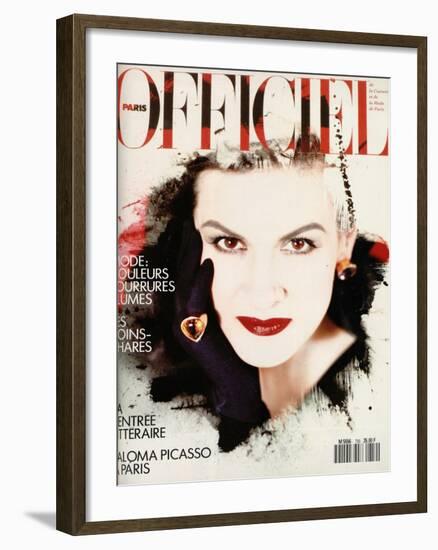 L'Officiel, March 1990 - Nathalie Bachmann-David Wooley-Framed Art Print