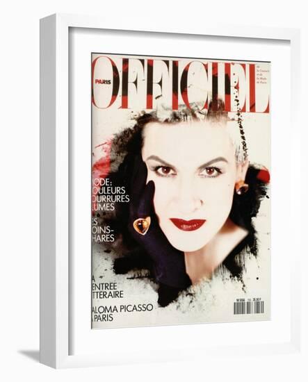 L'Officiel, March 1990 - Nathalie Bachmann-David Wooley-Framed Art Print