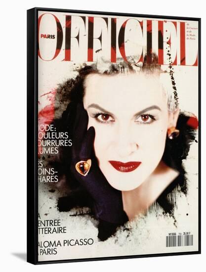 L'Officiel, March 1990 - Nathalie Bachmann-David Wooley-Framed Stretched Canvas