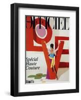 L'Officiel, March 1992 - Love, Le Mot Fétiche d'Yves Saint Laurent-Jonathan Lennard-Framed Art Print