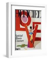 L'Officiel, March 1992 - Love, Le Mot Fétiche d'Yves Saint Laurent-Jonathan Lennard-Framed Art Print