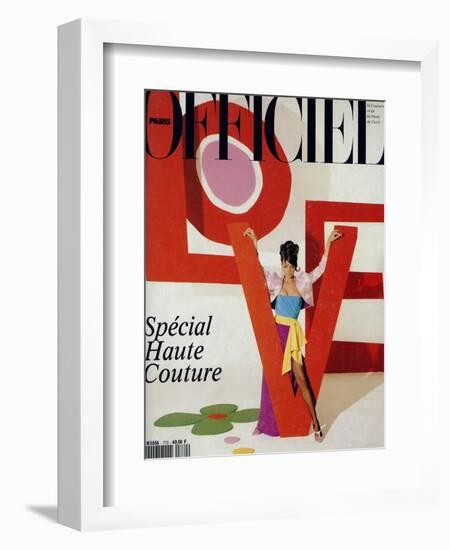 L'Officiel, March 1992 - Love, Le Mot Fétiche d'Yves Saint Laurent-Jonathan Lennard-Framed Art Print