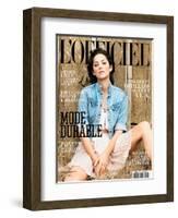 L'Officiel, March 2010 - Marion Cotillard Porte une Robe en Soie, Dior-Koto Bolofo-Framed Art Print