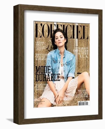 L'Officiel, March 2010 - Marion Cotillard Porte une Robe en Soie, Dior-Koto Bolofo-Framed Art Print