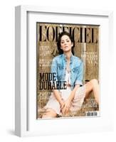 L'Officiel, March 2010 - Marion Cotillard Porte une Robe en Soie, Dior-Koto Bolofo-Framed Art Print