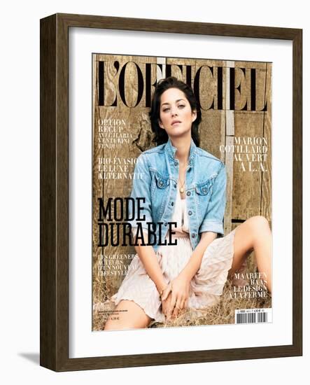 L'Officiel, March 2010 - Marion Cotillard Porte une Robe en Soie, Dior-Koto Bolofo-Framed Art Print