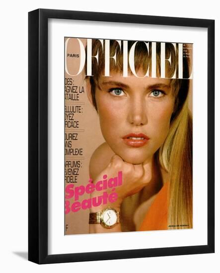 L'Officiel, May 1985 - Jenna de Rosnay-null-Framed Art Print