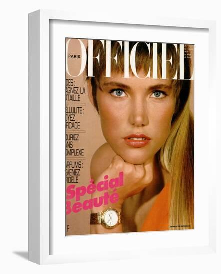 L'Officiel, May 1985 - Jenna de Rosnay-null-Framed Art Print