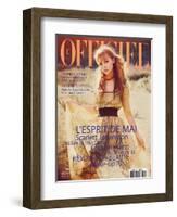 L'Officiel, May 2008 - Christina Ricci Porte une Robe en Organza Jaune Imprimé Abstrait, Prada-Guy Aroch-Framed Art Print