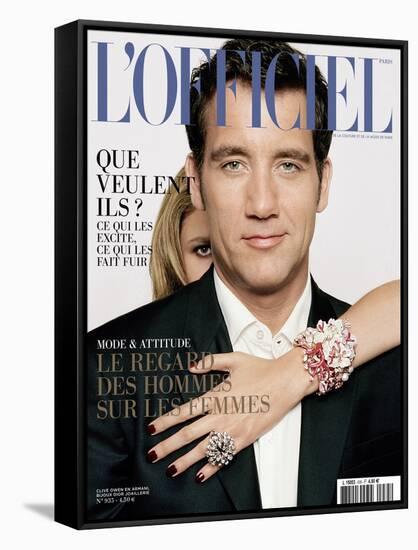 L'Officiel, May 2009 - Clive Owen Porte un Costume Giorgio Armani-Harri Peccinotti-Framed Stretched Canvas