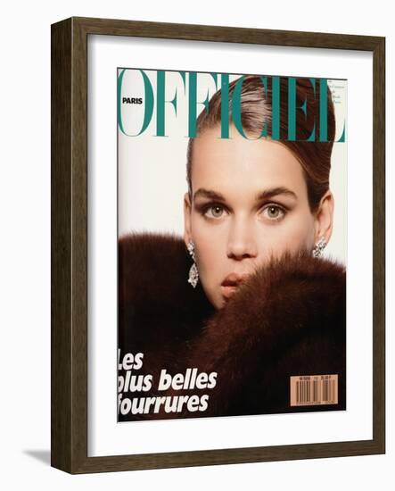 L'Officiel, November 1988 - Robyn Mackintosh-Jonathan Lennard-Framed Art Print