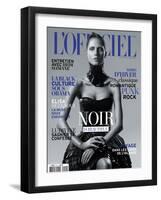 L'Officiel, November 2010 - Noir Is Beautiful, Kasia-René Habermacher-Framed Art Print