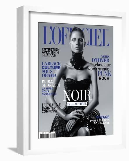 L'Officiel, November 2010 - Noir Is Beautiful, Kasia-René Habermacher-Framed Art Print