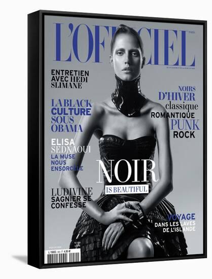 L'Officiel, November 2010 - Noir Is Beautiful, Kasia-René Habermacher-Framed Stretched Canvas