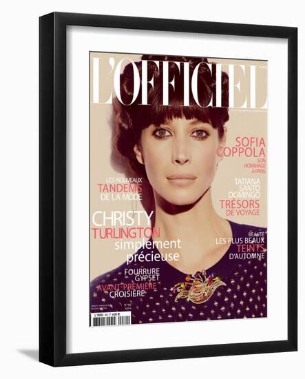 L'Officiel, November 2011 - Christy Turlington-Guy Aroch-Framed Art Print