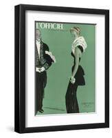 L'Officiel, October 1945 - Robe de Lucien Lelong-Benito-Framed Art Print