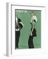 L'Officiel, October 1945 - Robe de Lucien Lelong-Benito-Framed Art Print