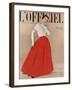 L'Officiel, October 1950 - Robe du Soir de Balenciaga, Velours de Ducharne, Laize Guipure de Maxime-Philippe Pottier-Framed Art Print