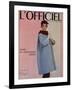 L'Officiel, October 1955 - Balenciaga, Manteau Sept-Huitièmes en Velours Côtelé-Philippe Pottier-Framed Art Print