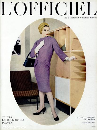 L'Officiel, October 1957 - Robe de Balenciaga' Posters - Philippe Pottier |  AllPosters.com