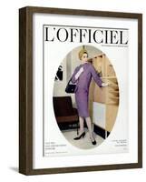 L'Officiel, October 1957 - Robe de Balenciaga-Philippe Pottier-Framed Art Print