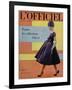 L'Officiel, October 1958 - Robe de Cocktail de Givenchy, Chapeau Exécuté en Voilette de Soie-Philippe Pottier-Framed Art Print