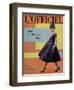 L'Officiel, October 1958 - Robe de Cocktail de Givenchy, Chapeau Exécuté en Voilette de Soie-Philippe Pottier-Framed Art Print