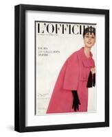 L'Officiel, October 1959 - Ensemble du Soir de Givenchy-Philippe Pottier-Framed Art Print