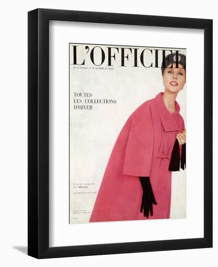 L'Officiel, October 1959 - Ensemble du Soir de Givenchy-Philippe Pottier-Framed Art Print