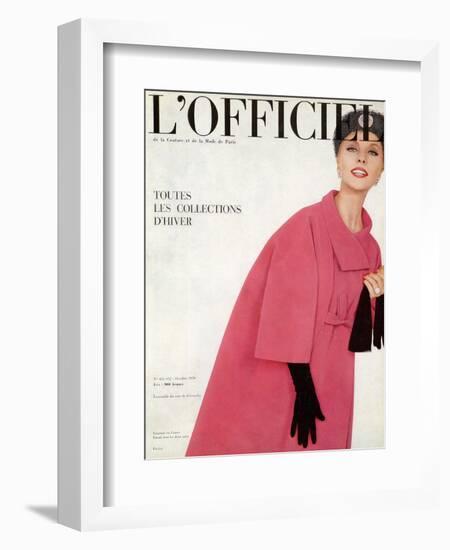 L'Officiel, October 1959 - Ensemble du Soir de Givenchy-Philippe Pottier-Framed Art Print