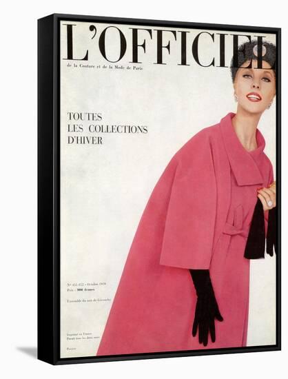 L'Officiel, October 1959 - Ensemble du Soir de Givenchy-Philippe Pottier-Framed Stretched Canvas