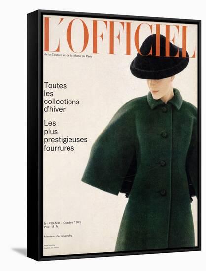 L'Officiel, October 1963 - Manteau de Givenchy-Reichle-Framed Stretched Canvas