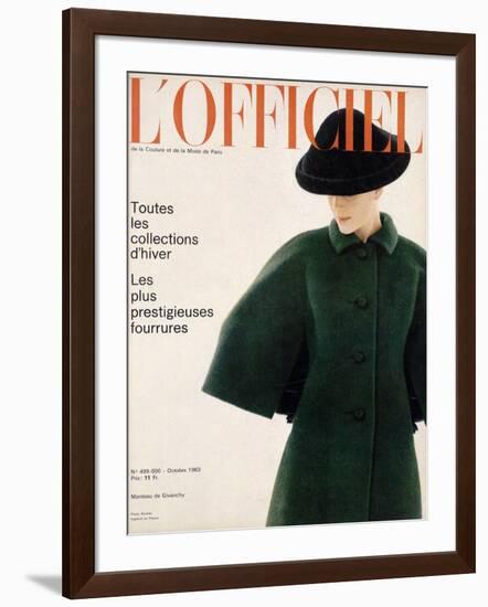 L'Officiel, October 1963 - Manteau de Givenchy-Reichle-Framed Art Print