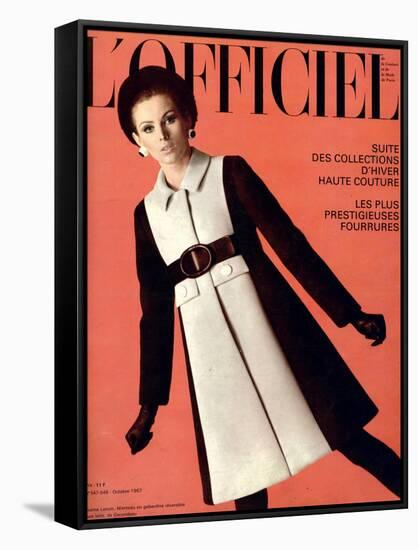 L'Officiel, October 1967 - Jeanne Lanvin-Roland Bianchini-Framed Stretched Canvas