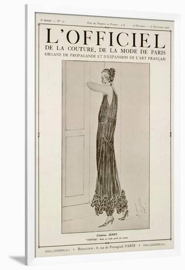 L'Officiel, October-November 1923 - Vertige Robe en Tulle Perlé de Cristal-Jenny-Framed Art Print