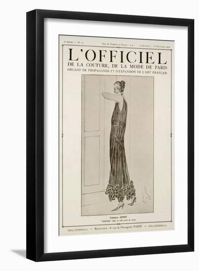 L'Officiel, October-November 1923 - Vertige Robe en Tulle Perlé de Cristal-Jenny-Framed Art Print