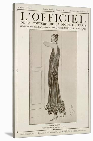 L'Officiel, October-November 1923 - Vertige Robe en Tulle Perlé de Cristal-Jenny-Stretched Canvas