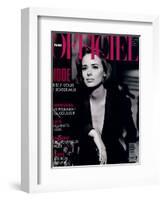 L'Officiel, October-November 1992 - Lara Harris, Qui Porte une Veste Smoking de Giorgio Armani-Peter Lindbergh-Framed Art Print