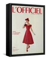 L'Officiel - Robe de Jean Lanvin Castillo en Satin Aléoutienne de Staron-Philippe Pottier-Framed Stretched Canvas