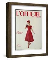 L'Officiel - Robe de Jean Lanvin Castillo en Satin Aléoutienne de Staron-Philippe Pottier-Framed Art Print