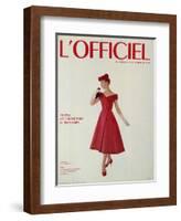 L'Officiel - Robe de Jean Lanvin Castillo en Satin Aléoutienne de Staron-Philippe Pottier-Framed Art Print