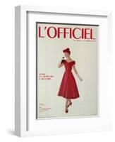 L'Officiel - Robe de Jean Lanvin Castillo en Satin Aléoutienne de Staron-Philippe Pottier-Framed Art Print