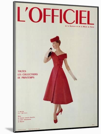 L'Officiel - Robe de Jean Lanvin Castillo en Satin Aléoutienne de Staron-Philippe Pottier-Mounted Art Print