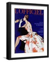 L'Officiel - Robe du Soir de Jean Lanvin Castillo en Organsoie de Ducharne, Bijoux de Mauboussin-Mourgue-Framed Art Print