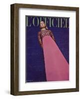 L'Officiel - Robe du Soir de Saint-Laurent en Faille de Soie d'Abraham Broderie de Rébé-Guégan-Framed Art Print