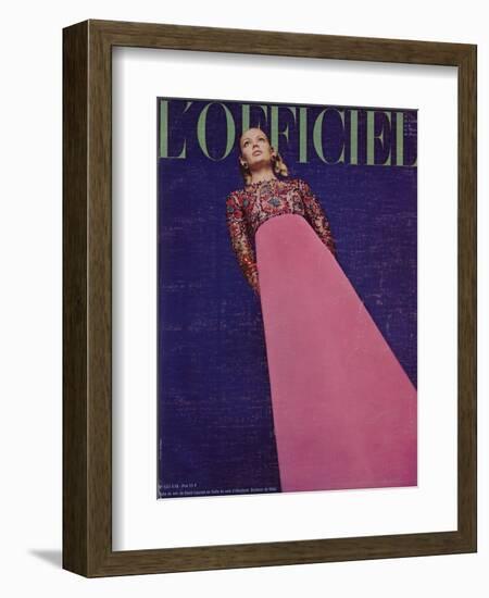 L'Officiel - Robe du Soir de Saint-Laurent en Faille de Soie d'Abraham Broderie de Rébé-Guégan-Framed Art Print