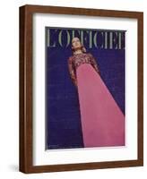 L'Officiel - Robe du Soir de Saint-Laurent en Faille de Soie d'Abraham Broderie de Rébé-Guégan-Framed Art Print